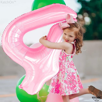 KatchOn, 4th Birthday Decorations Girl | Light Pink 4 Balloon Number, 4th - Image 2