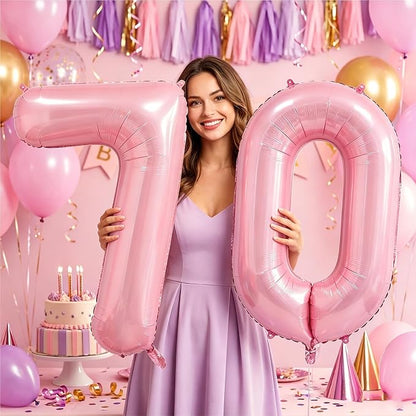 Number Balloons Pink Party Balloon - Image 6
