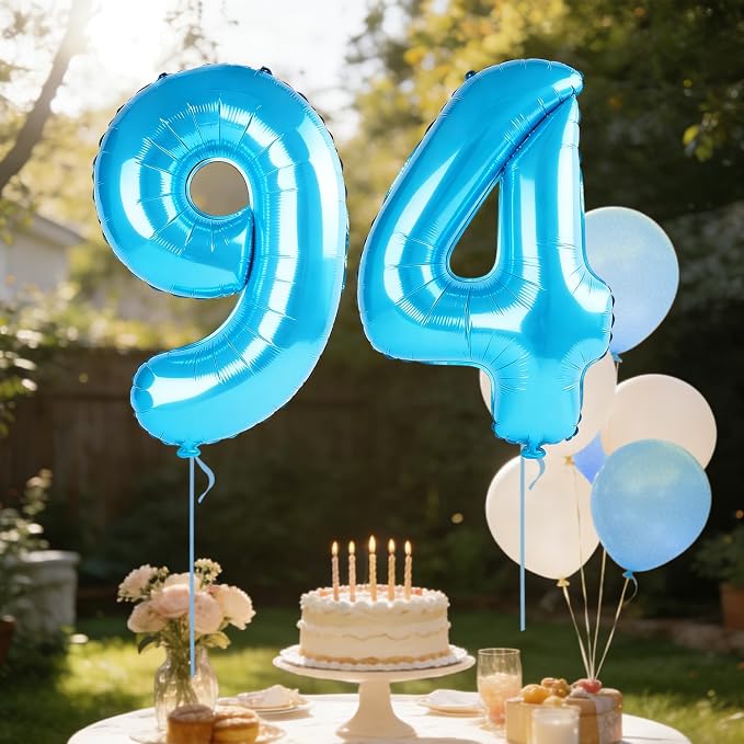 40 Inch Number 94 Balloons for 94th Birthday Party Decorations, 0-100 Jewelry - Image 3
