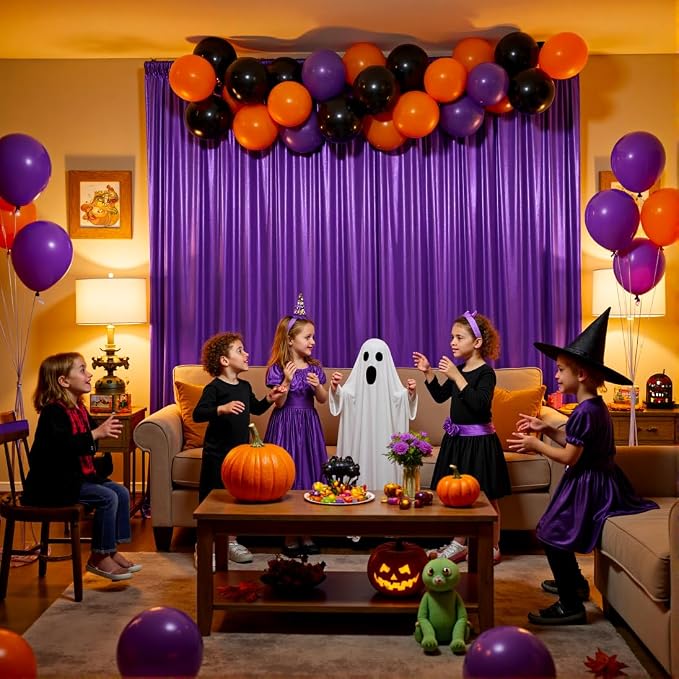 gogoparti 20x10FT Purple Sequin Backdrop Curtain - Image 8