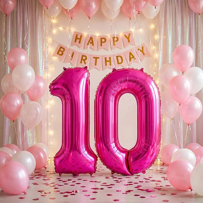 40 Inch Hot Pink Number 1 Balloon, Giant Number Balloons, Birthday Decor | - Image 5