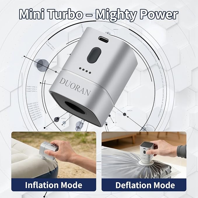 Air Pump for Inflatables, USB Rechargeable Mini Pump - Image 3