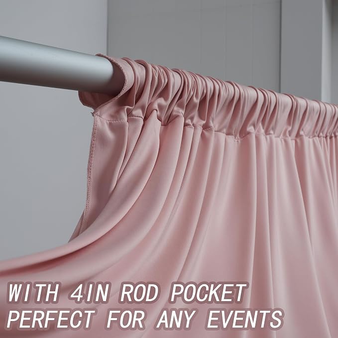 50ft×12ft Wrinkle Free Dusty Pink Backdrop Curtains - Image 4
