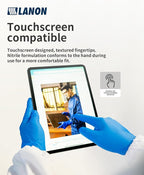 LANON Disposable Nitrile Gloves, Silicone-Free, Food-Safe, Chemical Resistant, Powder-Free, Textured Fingertips, Cooking, Cleaning, Blue, X-Large
