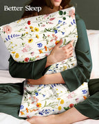 2 Pack Mulberry Silk Pillowcase for Hair and Skin - Standard Size 20 x 26 Inches with Hidden Zipper Beige Flower 19 Momme Soft Sleeping Silk Pillow Case for Women, Moms