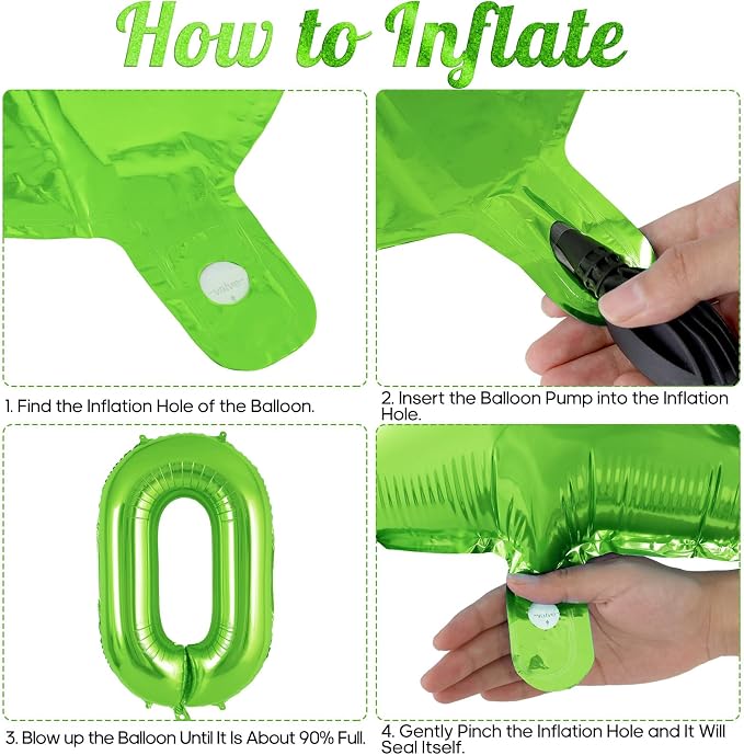 Green Number 0 Balloon 40 Inch, Big Large Foil Helium Number Balloons, Jumbo - Image 7