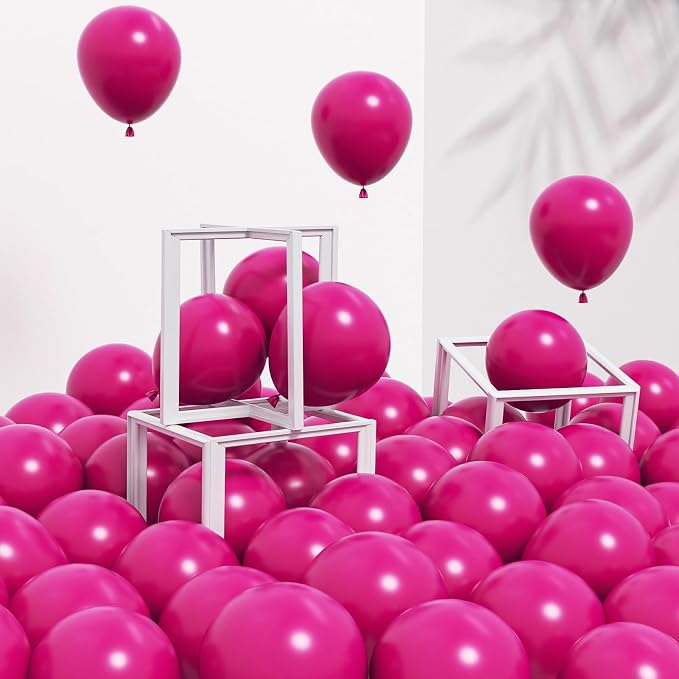Awenztech 120pcs 5 inch Hot Pink Latex Balloons | Wedding, Engagement, Bridal by Awenztech