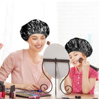 12 Pieces Deep Conditioning Caps Aluminum Foil Reusable Hair Processing Hair Coloring Shower Caps for Home Salon Use(12 Inch,Black)