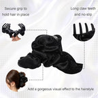 4Pcs Satin Hair Claw Clips Set, Large Silk-Like Hair Jaw Clamps in Champagne-Pink-Black-Gray, Non-Slip Strong Hold Hair Accessories for Thin/Medium/Thick, Stylish Hair Grips for Women Girls