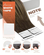 Sunny Hair Tape in Hair Extensions Real Human Hair Invisible Remy Hair Extensions Tape ins for Women Dark Brown Root to Caramel Blonde Balayage 16 inch 20Pcs 50G
