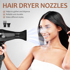 NOLITOY 2Pcs Professional Hair Dryer Nozzle Diffuser, Plastic Hair Dryer Nozzle Comb Attachment Concentrator Replacement for Hairdressing Salon Styling Tool Special