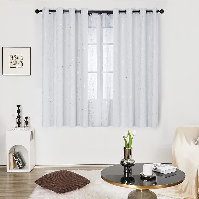 Deconovo Living Room Curtains 45 Inches Long, Thermal Insulated, Room Darkening - Image 2