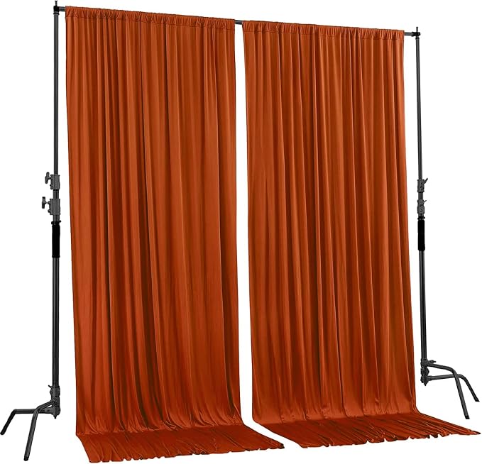 AK TRADING CO. 10 feet x 10 feet Rust IFR Polyester Backdrop Drapes Curtains - Image 2