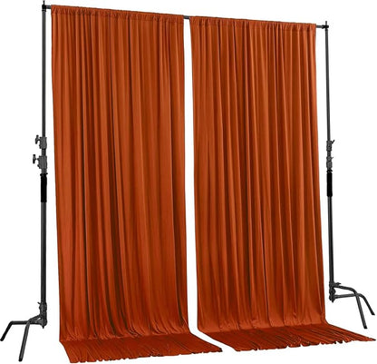 AK TRADING CO. 10 feet x 10 feet Rust IFR Polyester Backdrop Drapes Curtains - Image 2