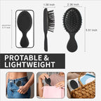 Mini Hair Bursh for Women,girls-Protable Travel Size Hair Brush for Pockets,Purse,backpack-Mini Detangler Brush for All Hair Types,Small Hair Brush for Detangling(1 Pack-Black)