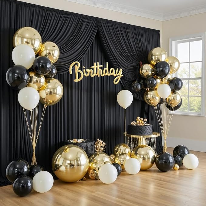 50ft×12ft Black Backdrop Curtain - Image 2