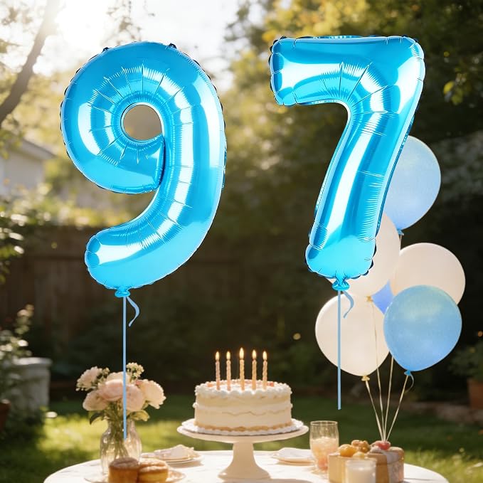 40 Inch Number 97 Balloons for 97th Birthday Party Decorations, 0-100 Jewelry - Image 3