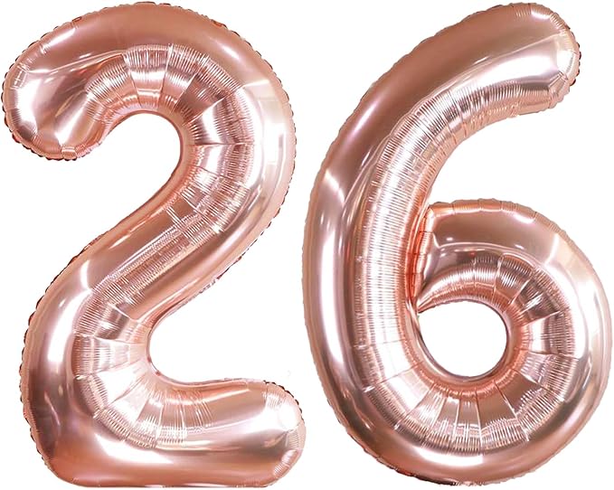 AULE 40 Inch Rose Gold 26 Balloon Number Foil 0-9 Birthday Big Numbers | by AULE