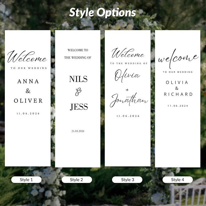 Personalized Sheer Wedding Welcome Sign Banner - Image 8