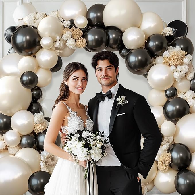 Black and White Balloons Arch Kit 119 PCs Double Stuffed | Elegant Luxural - Image 6