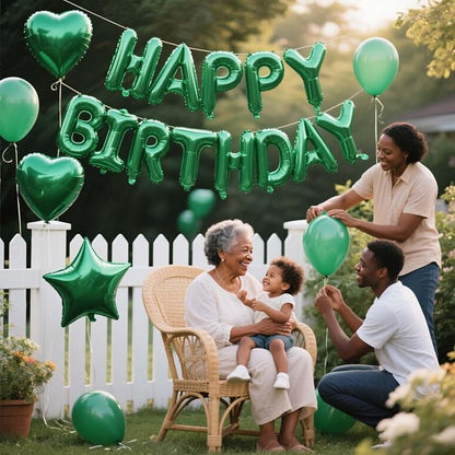 27 Pcs Green Birthday Decorations, 3D Letters Green Happy Birthday Balloon - Image 5
