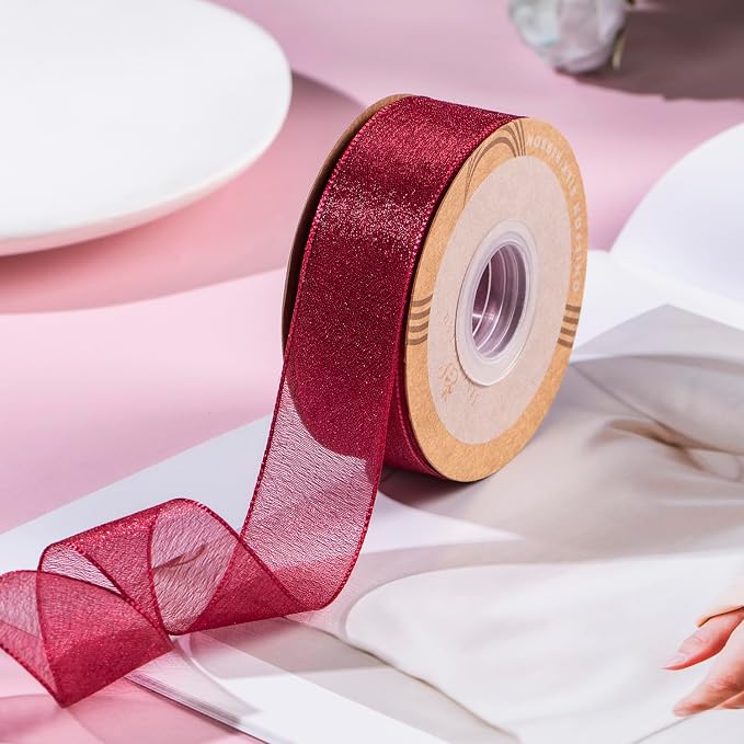 1 Inch Wide Sheer Chiffon Ribbon - Image 2