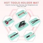 AMIJEAL Oversize Silicone Heat Resistant Mat for Hair Tools, Curling Iron Flat Iron Hair Straightener Holder Mat, Portable Hot Tools Cover Pad for Travel Vanity Salon(14.2" x 11.0")