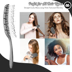 Hair Brush,Curved Vented Paddle Detangle Brush for Faster Blow Drying,Soft Flexible Bristles Glide Thru Tangles with Ease, Detangling Styling Hair Brushes for Women Curly Thick Wet Hair
