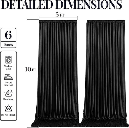 30x10ft Black Glitter Backdrop Curtain - Image 9