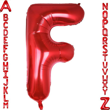 AULE 40 Inch Red F Balloon Letter Foil A-Z Birthday Big Alphabet | Birthday by AULE