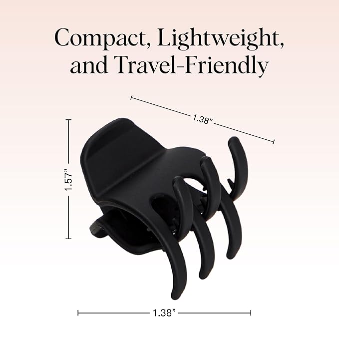 Kitsch Eco-Friendly Medium Claw Clips - Cute & Stylish Short Hair Accessories for Women, Girls | Ideal Size for Any Hairstyles | Ideal Gifts for Women, 2pcs (Black & Tortoise)