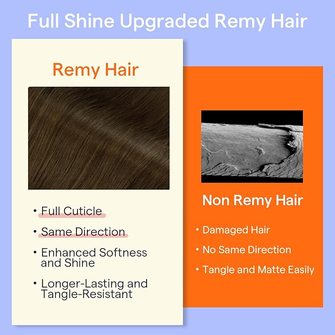 Full Shine Hair Extensions Clip in Real Human Hair Chestnut Brown Clip on Hair Extensions Invisible Brown Hair Full Head 18 Inch 7 Pcs 120 G