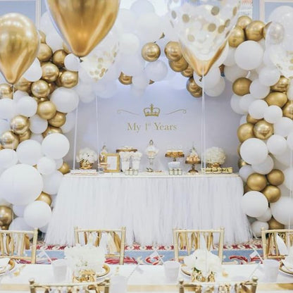 PartyWoo White and Gold Balloons, Party Decorations - Image 6