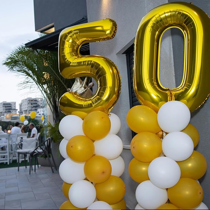 40 Inch Gold Number 0 Foil Balloon - Image 8