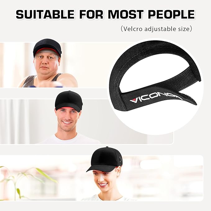 LED lights Hair Growth Cap, Black
