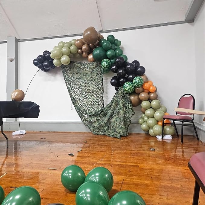 Green and Brown Army Balloons Set, 12 Inch Dark Sage Green Retro Light Coffee - Image 8