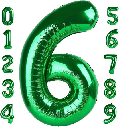 Number 6 Balloons 40 Inch for 6 16 Birthday Party Decorations, Dark Green | by Mluchee