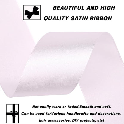 1-1/2 Inch 30 Yards White Solid Satin Ribbon - Image 3
