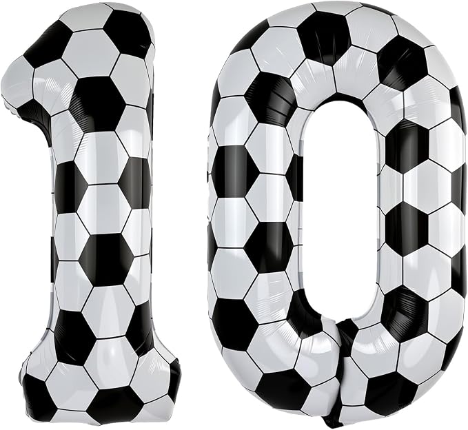 40 Inch Soccer Number 10 Foil Balloon, Soccer Birthday Party Decorations | by Unknown