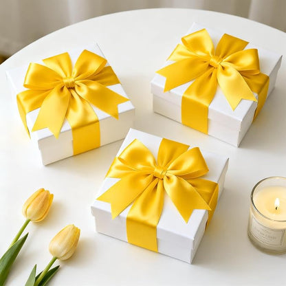 KINGLAKE Yellow Satin Ribbon – 1-1/2 Inch x 2 Rolls Golden Yellow Maize Yellow - Image 5
