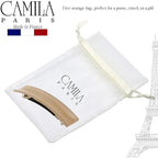 Camila Paris CP3189 French Hair Barrette Clip for Girls, Brown, Rubberized Automatic Clasp Strong Hold Grip Hair Clips for Women, No Slip and Durable Styling Girls Hair Accessories, Made in France