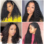 Color 1B Bundles Human Hair Kinky Curly Bundles Color 1B Kinky Curly Human Hair Bundles Mixed Length 3 Bundles 18 20 22 Inch