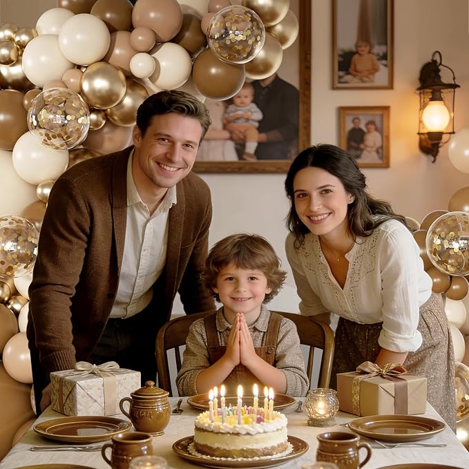 Brown Gold Sand White Balloons Garland Arch Kit 126Pcs | Neutral Brown Balloons - Image 3