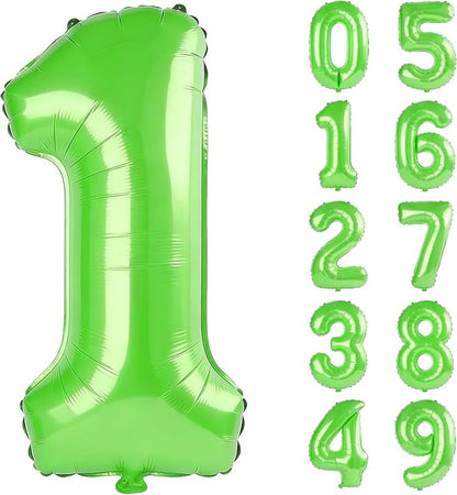 40 Inch Number 1 Balloons for 1st Birthday Party Decorations, 0-100 Fruit Green by FOBELEC
