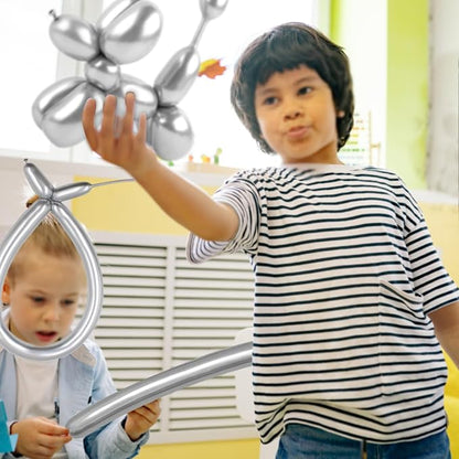 100pcs Metallic Long Balloons for Balloon Animals, Chrome 260 Balloons Art Kit - Image 7