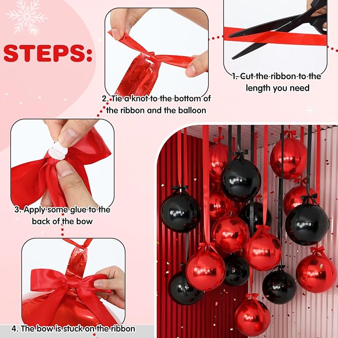 Jenaai 30 Pcs Black Red Round Foil Balloons - Image 5
