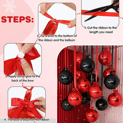 Jenaai 30 Pcs Black Red Round Foil Balloons - Image 5