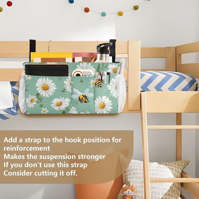 Bedside Caddy Hanging Bunk Bed Caddy Bed Organizer Hanging Pocket - Image 6