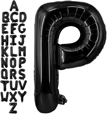 40 Inch Black Letter P Balloons, DIY Phrase Foil Alphabet Letter P Balloons DIY by LHOAVWE