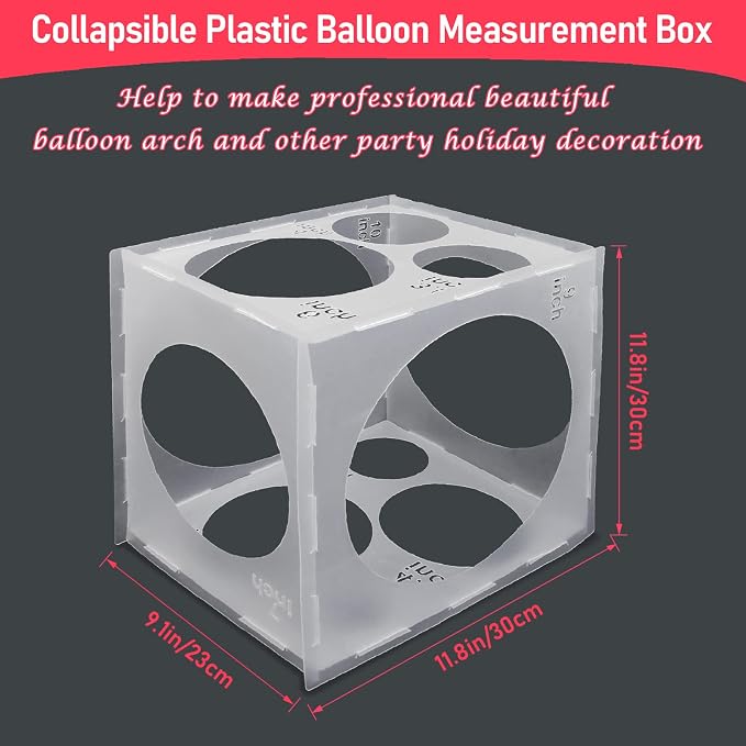 Catcan 11 Holes Balloon Sizer Cube Box, 2-10 Inch Balloon Measurement Tool | - Image 2
